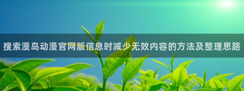 里番兄妹动漫在线观看:搜索漫岛动漫官网版信息时减少无效内容的方法及整理思路配图